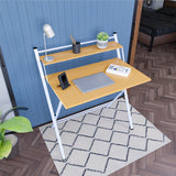OXFORD Foldable Space Saving Office Table for Home Basics Green Soul Ergonomics White & Maple  
